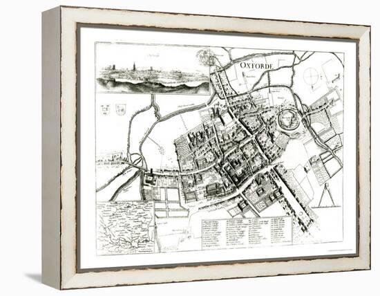 Map of Oxford, 1643-Wenceslaus Hollar-Framed Premier Image Canvas