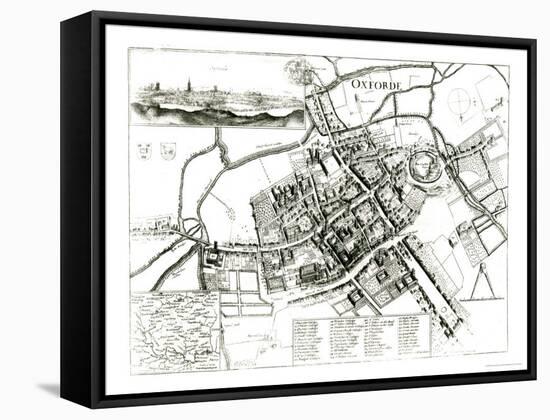 Map of Oxford, 1643-Wenceslaus Hollar-Framed Premier Image Canvas