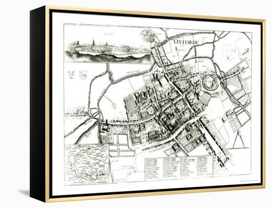 Map of Oxford, 1643-Wenceslaus Hollar-Framed Premier Image Canvas