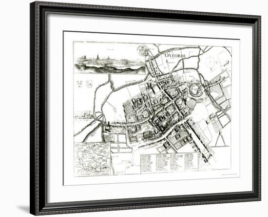 Map of Oxford, 1643-Wenceslaus Hollar-Framed Giclee Print