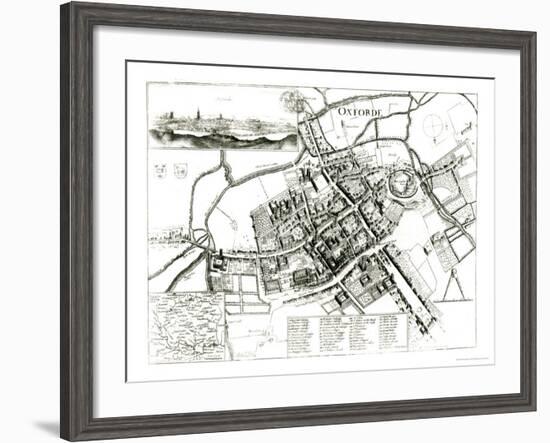 Map of Oxford, 1643-Wenceslaus Hollar-Framed Giclee Print