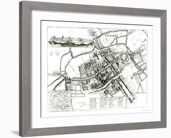 Map of Oxford, 1643-Wenceslaus Hollar-Framed Giclee Print