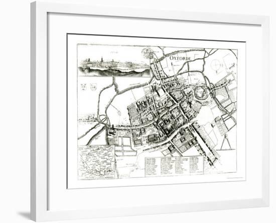 Map of Oxford, 1643-Wenceslaus Hollar-Framed Giclee Print