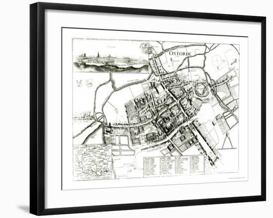 Map of Oxford, 1643-Wenceslaus Hollar-Framed Giclee Print