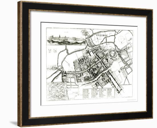 Map of Oxford, 1643-Wenceslaus Hollar-Framed Giclee Print