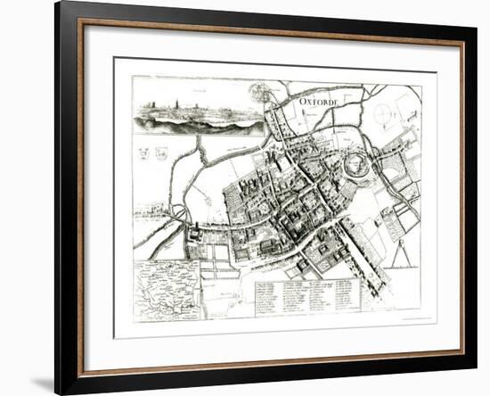 Map of Oxford, 1643-Wenceslaus Hollar-Framed Giclee Print