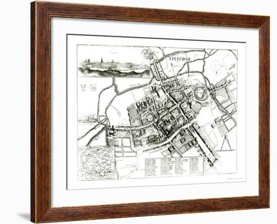 Map of Oxford, 1643-Wenceslaus Hollar-Framed Giclee Print