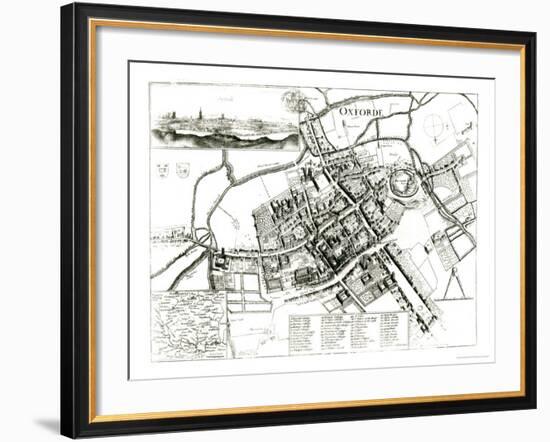 Map of Oxford, 1643-Wenceslaus Hollar-Framed Giclee Print