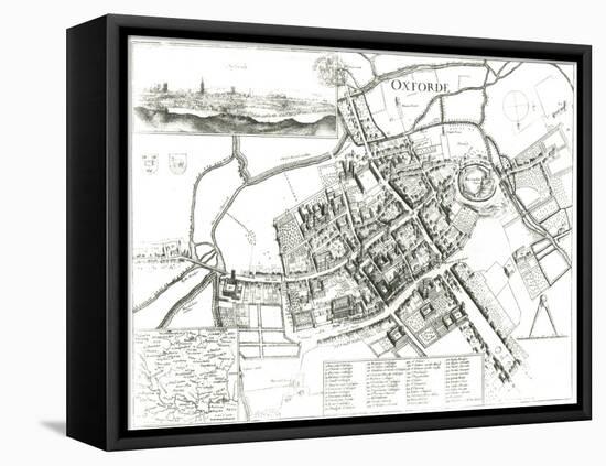 Map of Oxford, 1643-Wenceslaus Hollar-Framed Premier Image Canvas