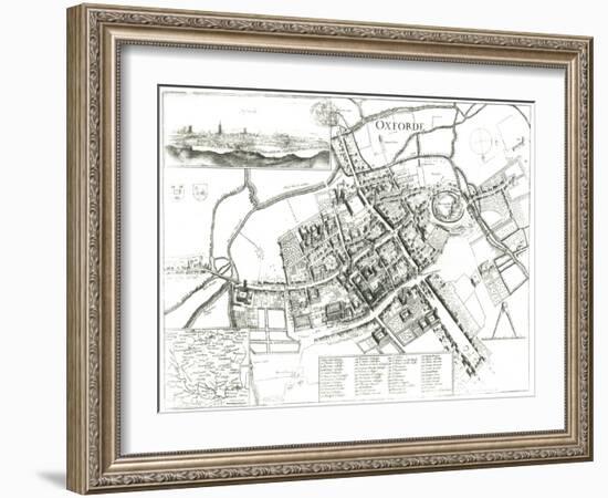 Map of Oxford, 1643-Wenceslaus Hollar-Framed Giclee Print