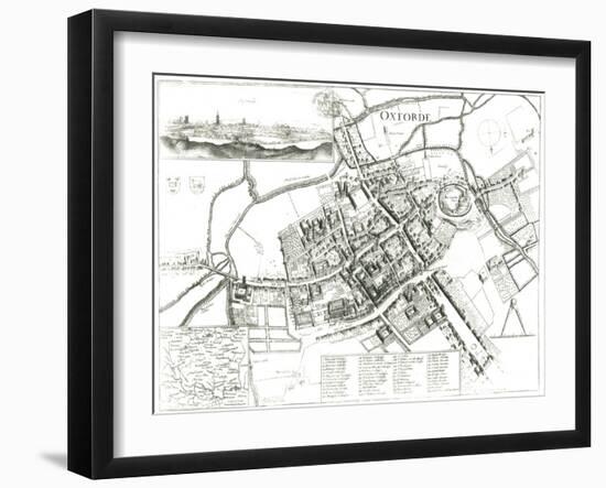 Map of Oxford, 1643-Wenceslaus Hollar-Framed Giclee Print