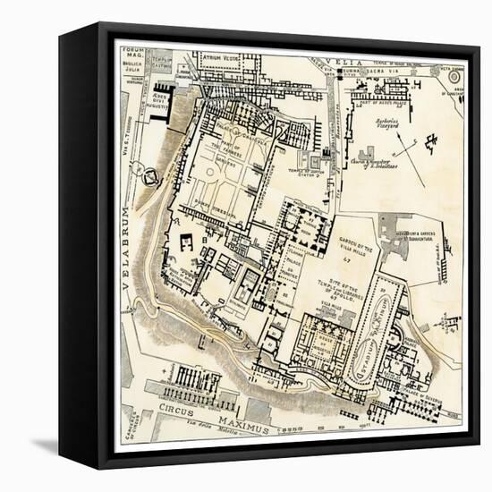 Map of Palatine Hill, City Center of Ancient Rome-null-Framed Premier Image Canvas