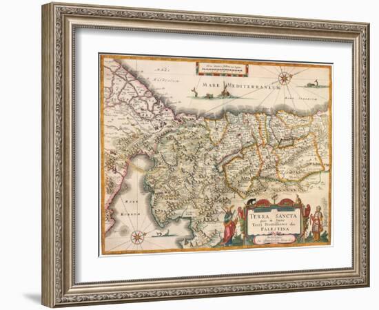 Map of Palestine 1629-Jodocus Hondius-Framed Giclee Print