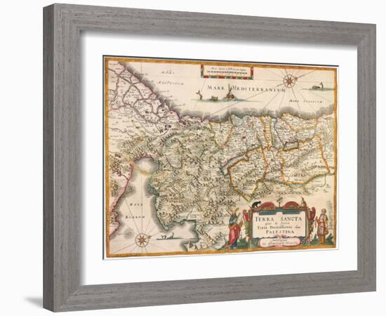 Map of Palestine 1629-Jodocus Hondius-Framed Giclee Print