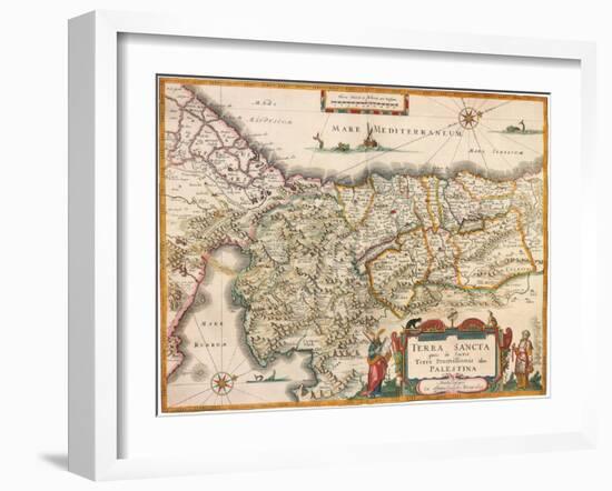 Map of Palestine 1629-Jodocus Hondius-Framed Giclee Print