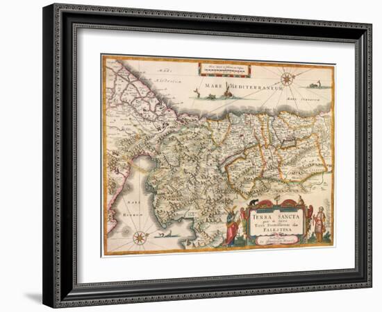 Map of Palestine 1629-Jodocus Hondius-Framed Giclee Print