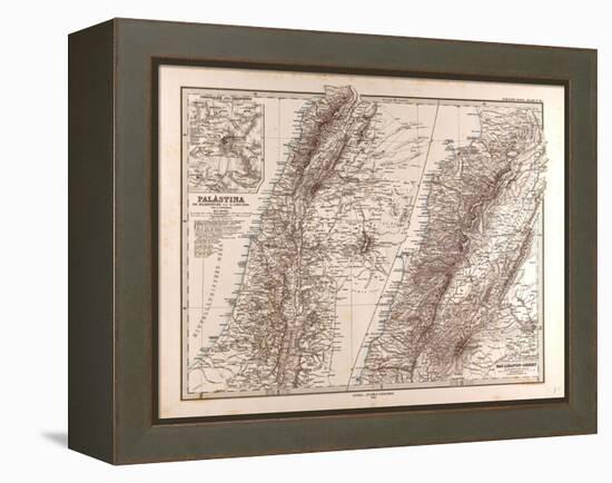 Map of Palestine, 1875-null-Framed Premier Image Canvas