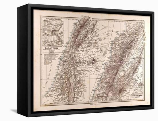 Map of Palestine, 1875-null-Framed Premier Image Canvas