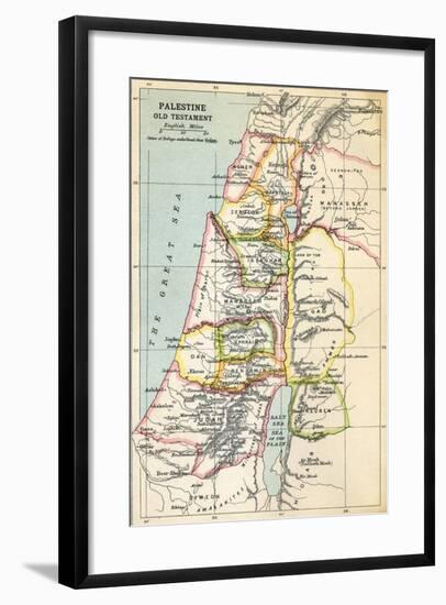 Map of Palestine as Described in the Old Testament-null-Framed Giclee Print