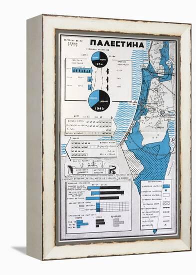 Map of Palestine Showing the Increase in Jewish Population Between 1934 and 1956-null-Framed Premier Image Canvas