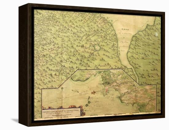 Map of Panama, 1744-null-Framed Premier Image Canvas