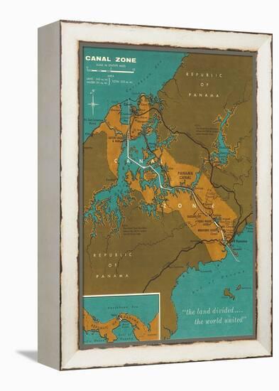Map of Panama Canal Zone-null-Framed Stretched Canvas