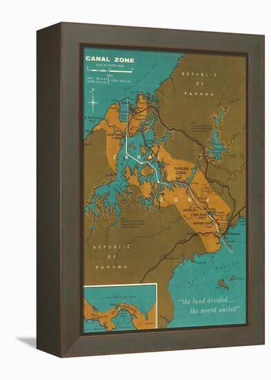 Map of Panama Canal Zone-null-Framed Stretched Canvas