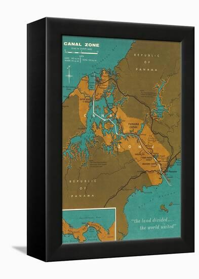 Map of Panama Canal Zone-null-Framed Stretched Canvas