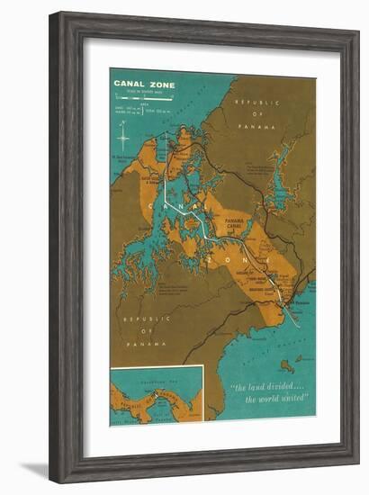 Map of Panama Canal Zone-null-Framed Art Print