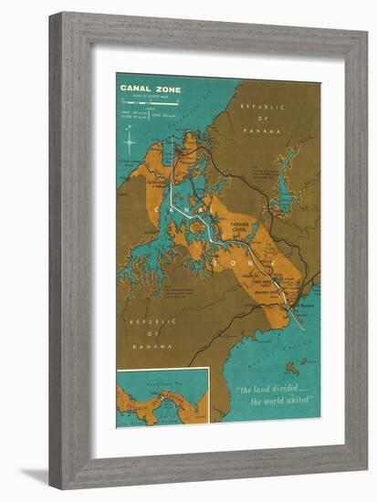 Map of Panama Canal Zone-null-Framed Art Print