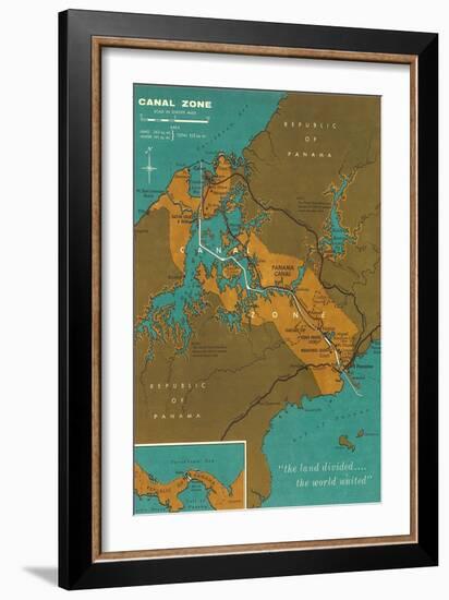 Map of Panama Canal Zone-null-Framed Art Print