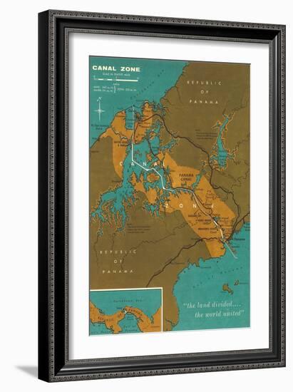 Map of Panama Canal Zone-null-Framed Art Print