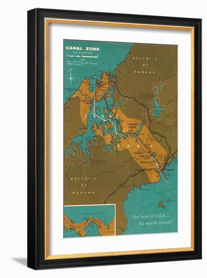 Map of Panama Canal Zone-null-Framed Art Print