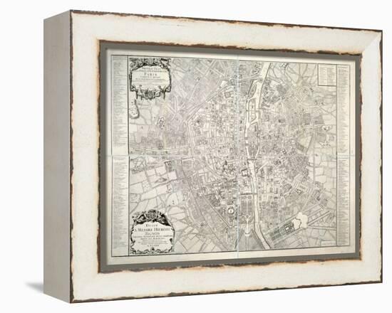 Map of Paris, 1723-B. Jaillot-Framed Premier Image Canvas