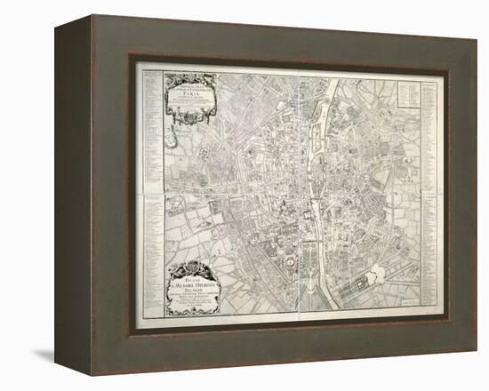 Map of Paris, 1723-B. Jaillot-Framed Premier Image Canvas