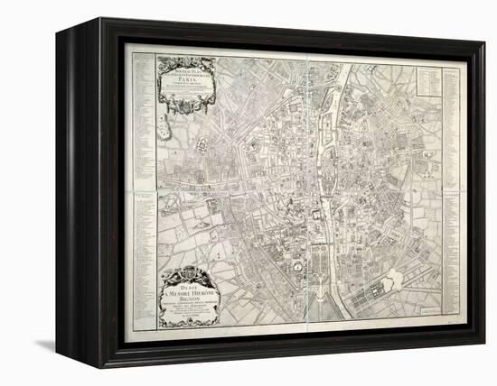 Map of Paris, 1723-B. Jaillot-Framed Premier Image Canvas