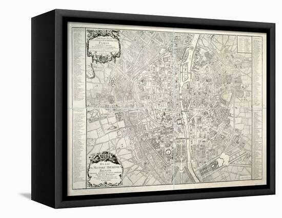 Map of Paris, 1723-B. Jaillot-Framed Premier Image Canvas