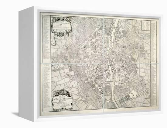 Map of Paris, 1723-B. Jaillot-Framed Premier Image Canvas