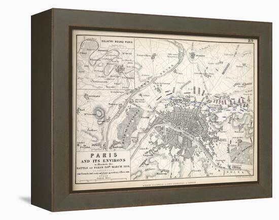 Map of Paris and its Environs, Published by William Blackwood and Sons, Edinburgh and London, 1848-Alexander Keith Johnston-Framed Premier Image Canvas