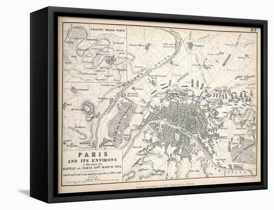 Map of Paris and its Environs, Published by William Blackwood and Sons, Edinburgh and London, 1848-Alexander Keith Johnston-Framed Premier Image Canvas