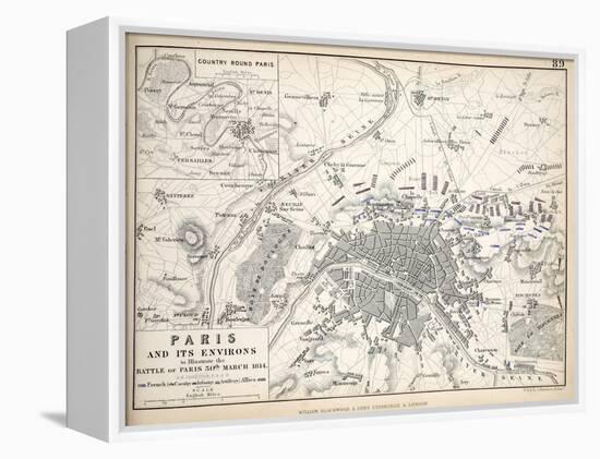 Map of Paris and its Environs, Published by William Blackwood and Sons, Edinburgh and London, 1848-Alexander Keith Johnston-Framed Premier Image Canvas