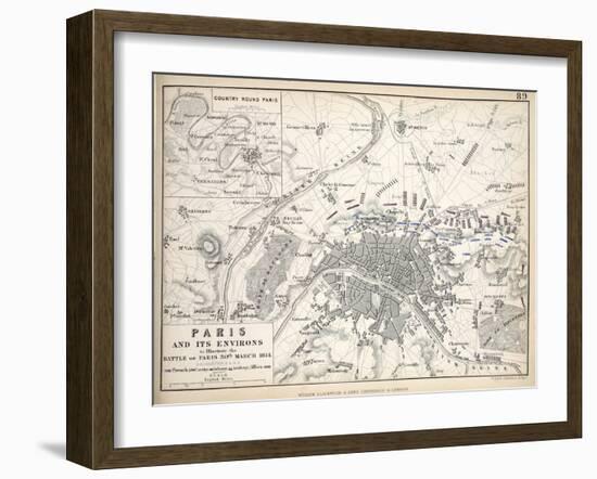 Map of Paris and its Environs, Published by William Blackwood and Sons, Edinburgh and London, 1848-Alexander Keith Johnston-Framed Giclee Print