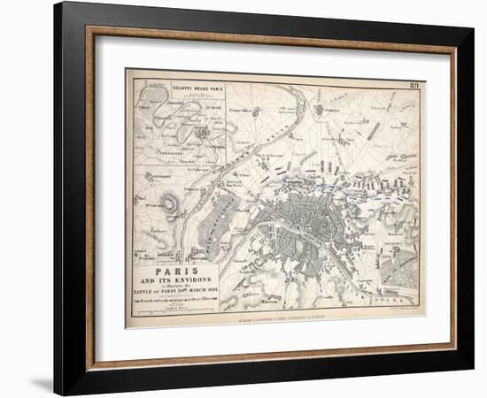 Map of Paris and its Environs, Published by William Blackwood and Sons, Edinburgh and London, 1848-Alexander Keith Johnston-Framed Giclee Print