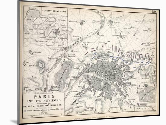 Map of Paris and its Environs, Published by William Blackwood and Sons, Edinburgh and London, 1848-Alexander Keith Johnston-Mounted Giclee Print