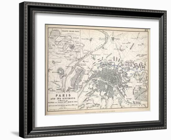 Map of Paris and its Environs, Published by William Blackwood and Sons, Edinburgh and London, 1848-Alexander Keith Johnston-Framed Giclee Print