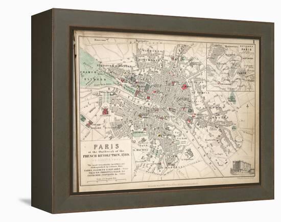 Map of Paris at the Outbreak of the French Revolution, 1789, Published by William Blackwood and…-Alexander Keith Johnston-Framed Premier Image Canvas