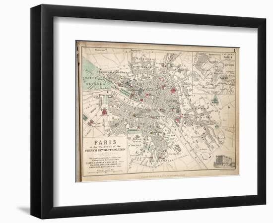 Map of Paris at the Outbreak of the French Revolution, 1789, Published by William Blackwood and…-Alexander Keith Johnston-Framed Giclee Print