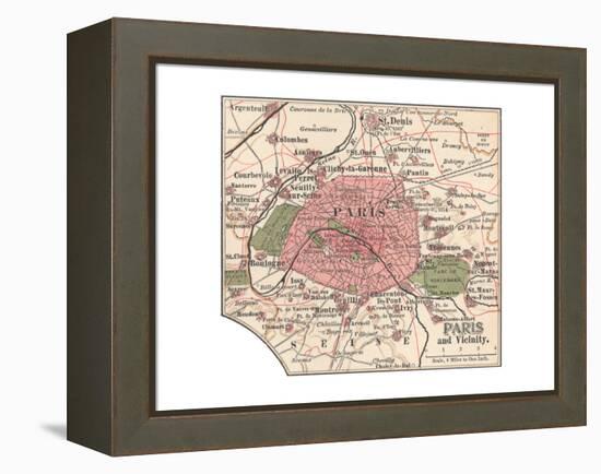 Map of Paris (C. 1900), Maps-Encyclopaedia Britannica-Framed Premier Image Canvas