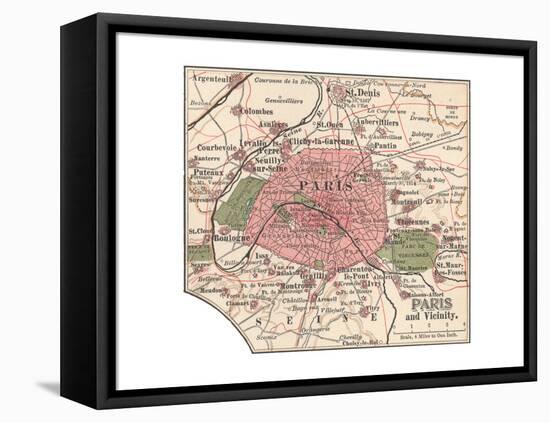 Map of Paris (C. 1900), Maps-Encyclopaedia Britannica-Framed Premier Image Canvas