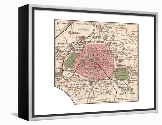 Map of Paris (C. 1900), Maps-Encyclopaedia Britannica-Framed Premier Image Canvas